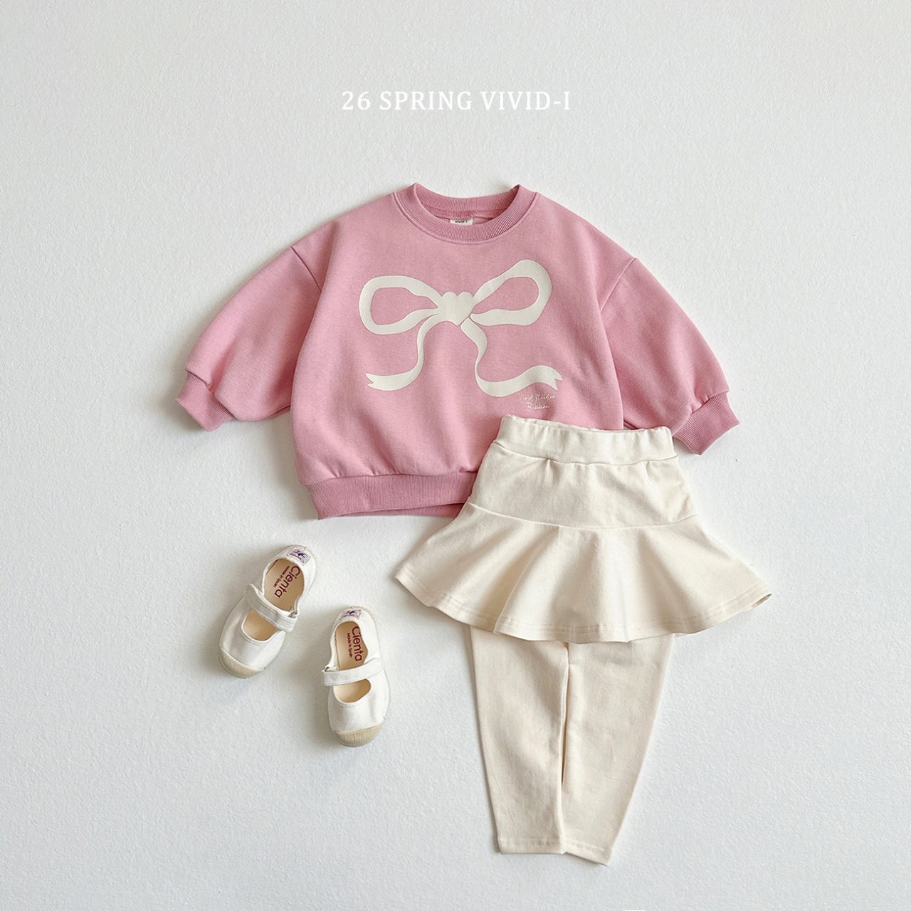 🌸預訂 韓國直送🌸🇰🇷VIVIDI三色絲帶印花寬鬆衛衣