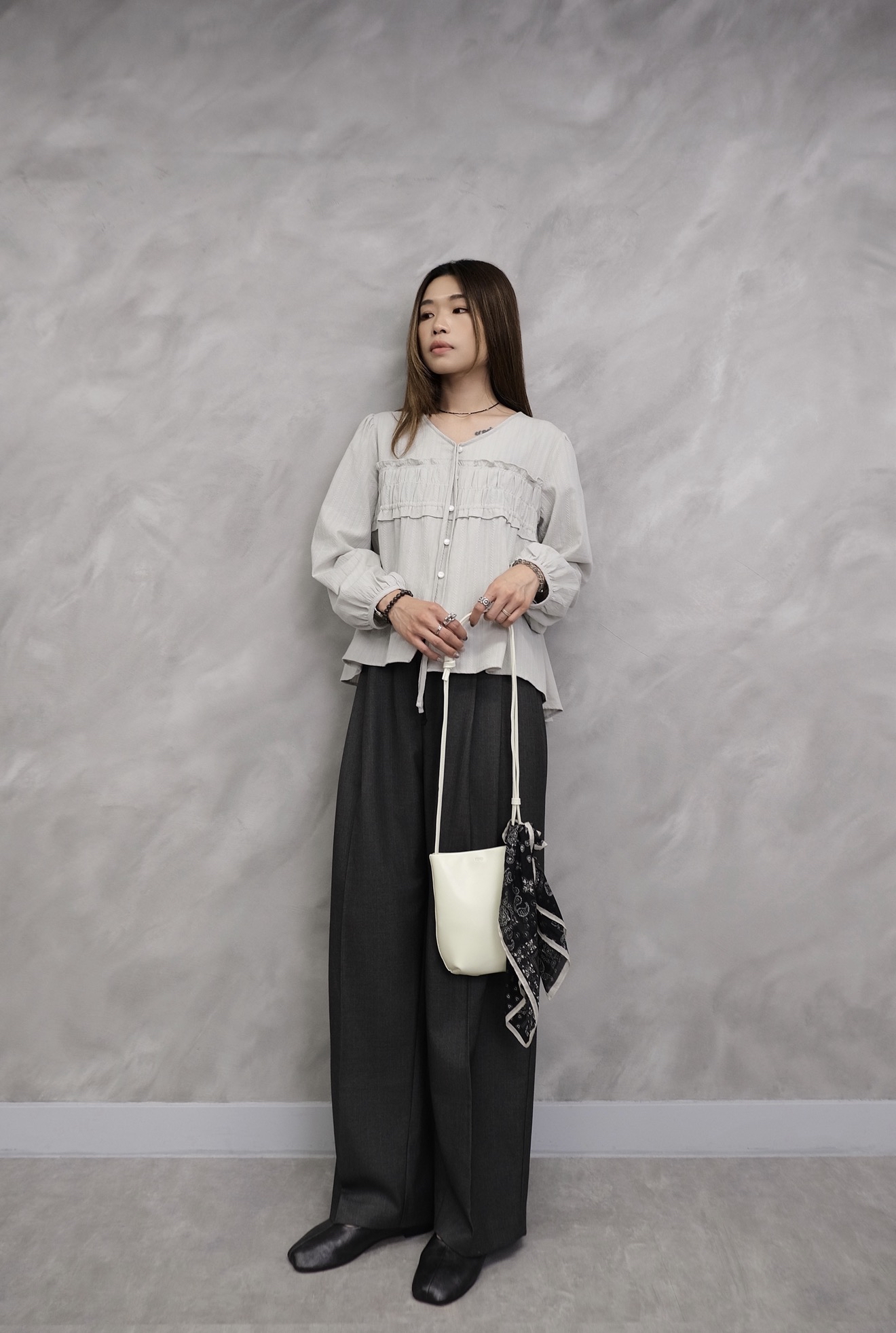 Mini leather knot bag