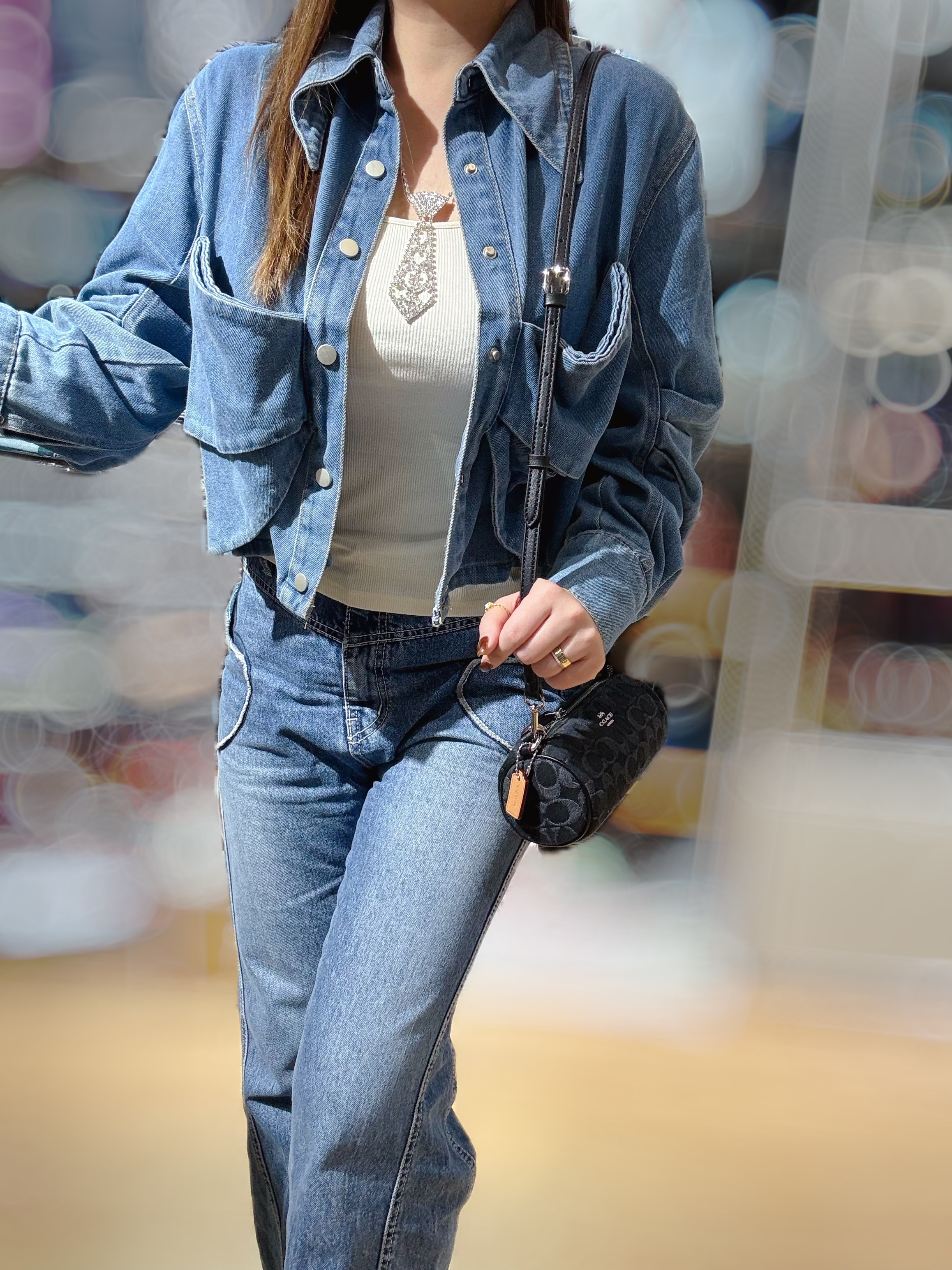 Coach Nolita barrel bag denim