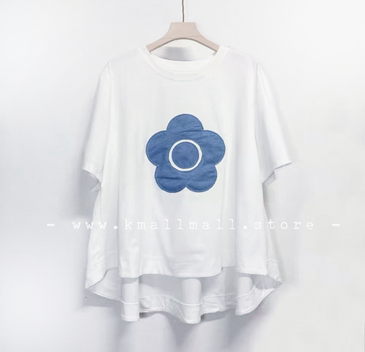 ☀️夏日優惠☀️ 日系刺繡大花撞色Tee
