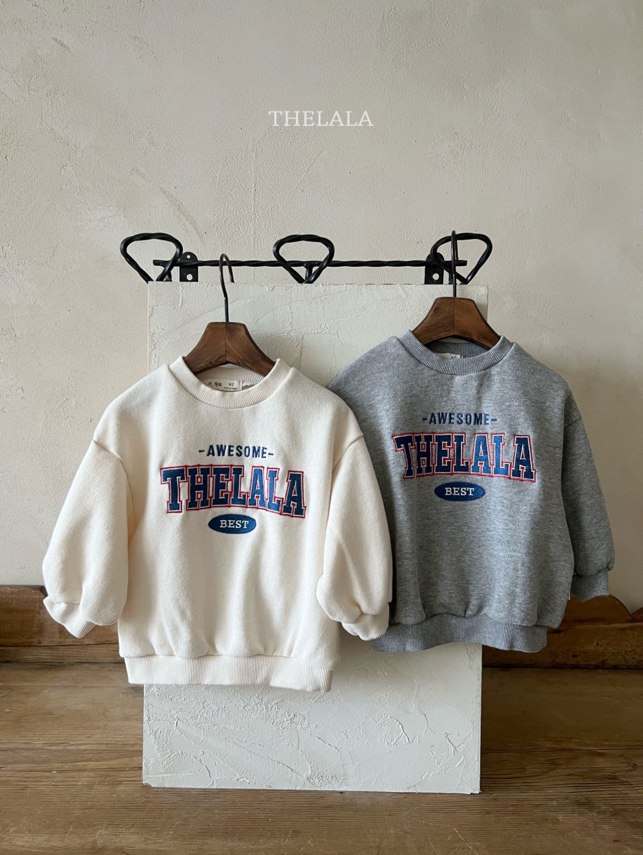 🌸預訂 韓國直送🌸🇰🇷THELALA兩色親子款標誌刺繡貼花衛衣