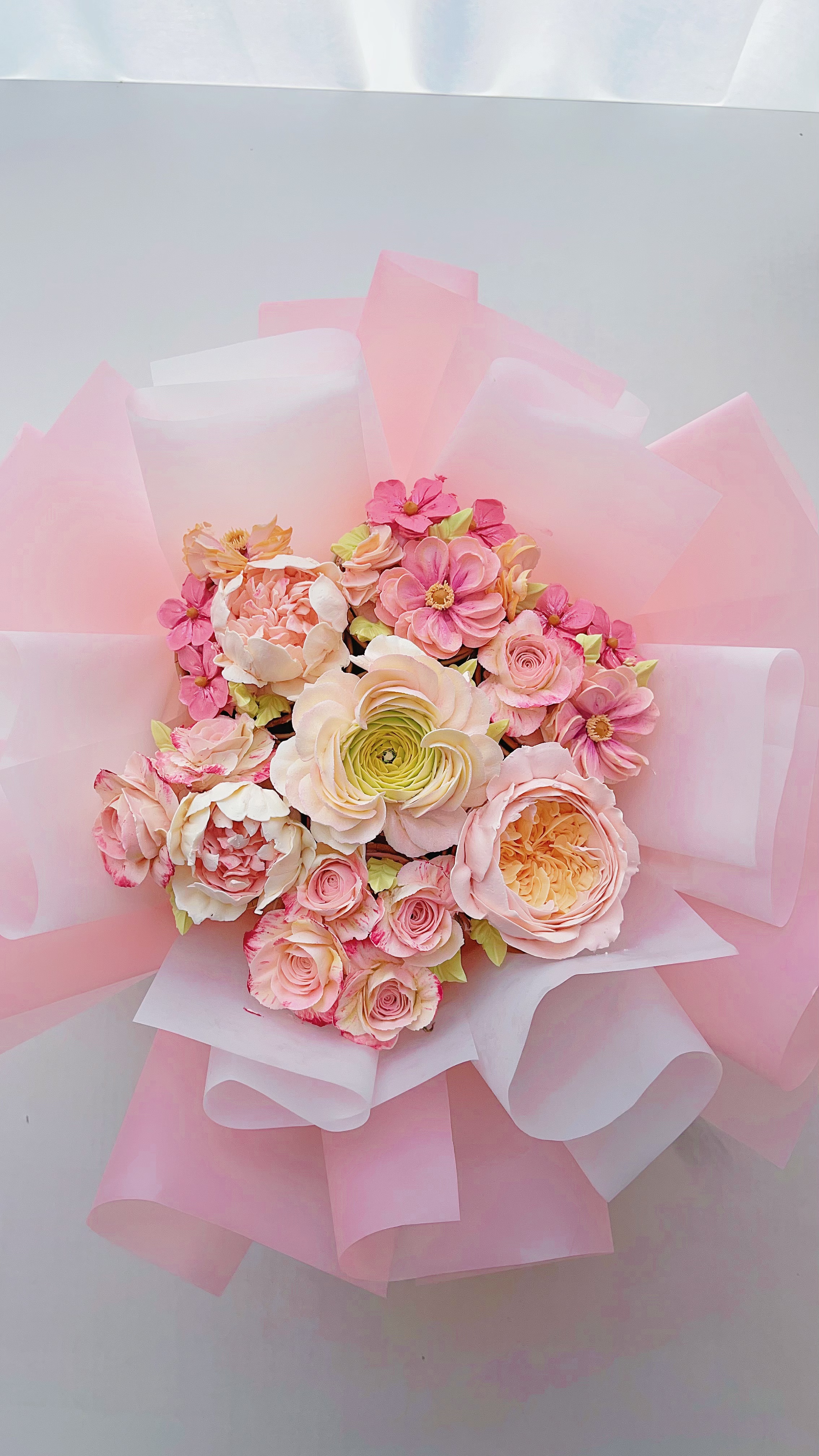 A裱花杯子蛋糕花束