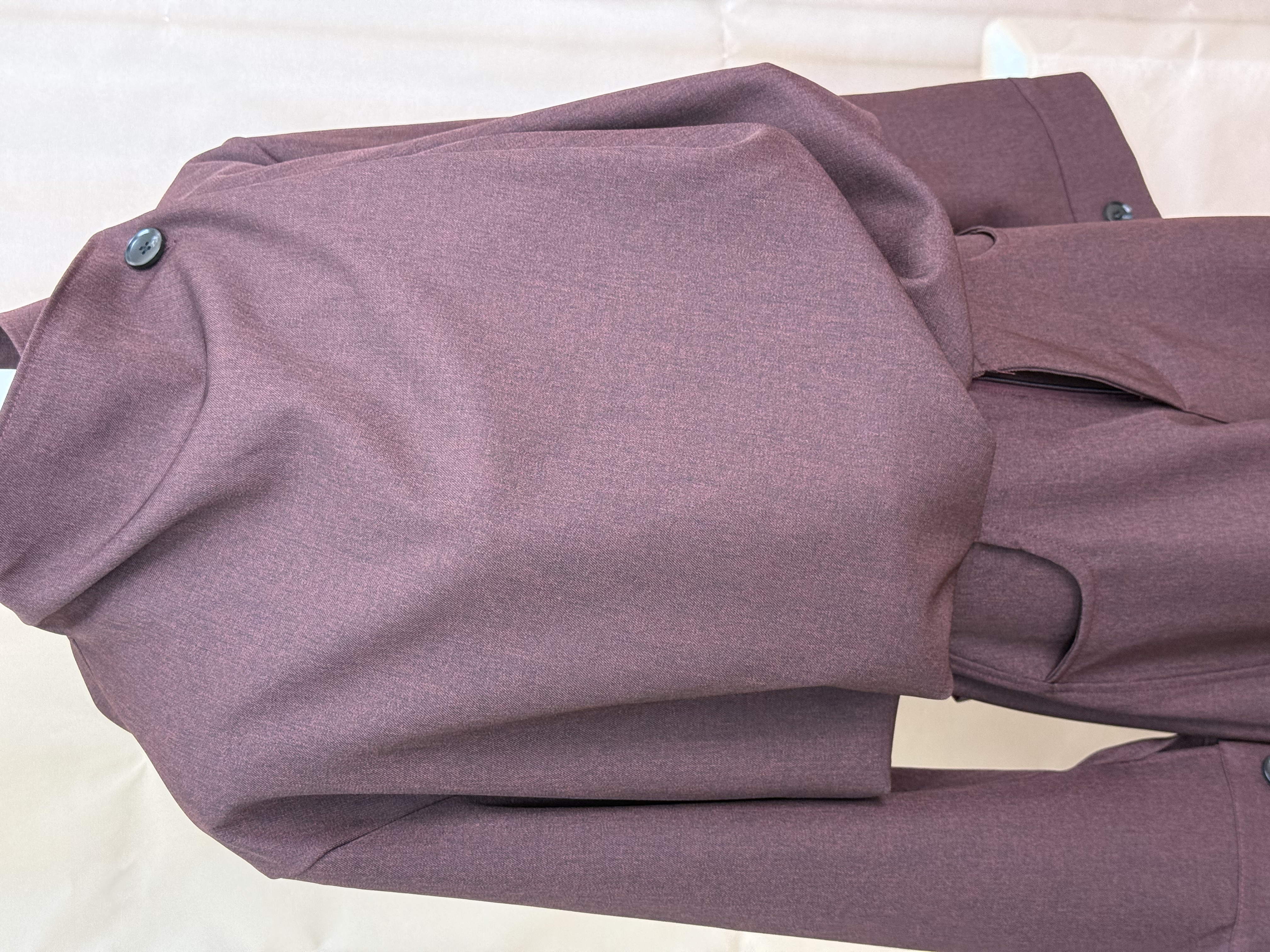 肌理围领阔腿套装 