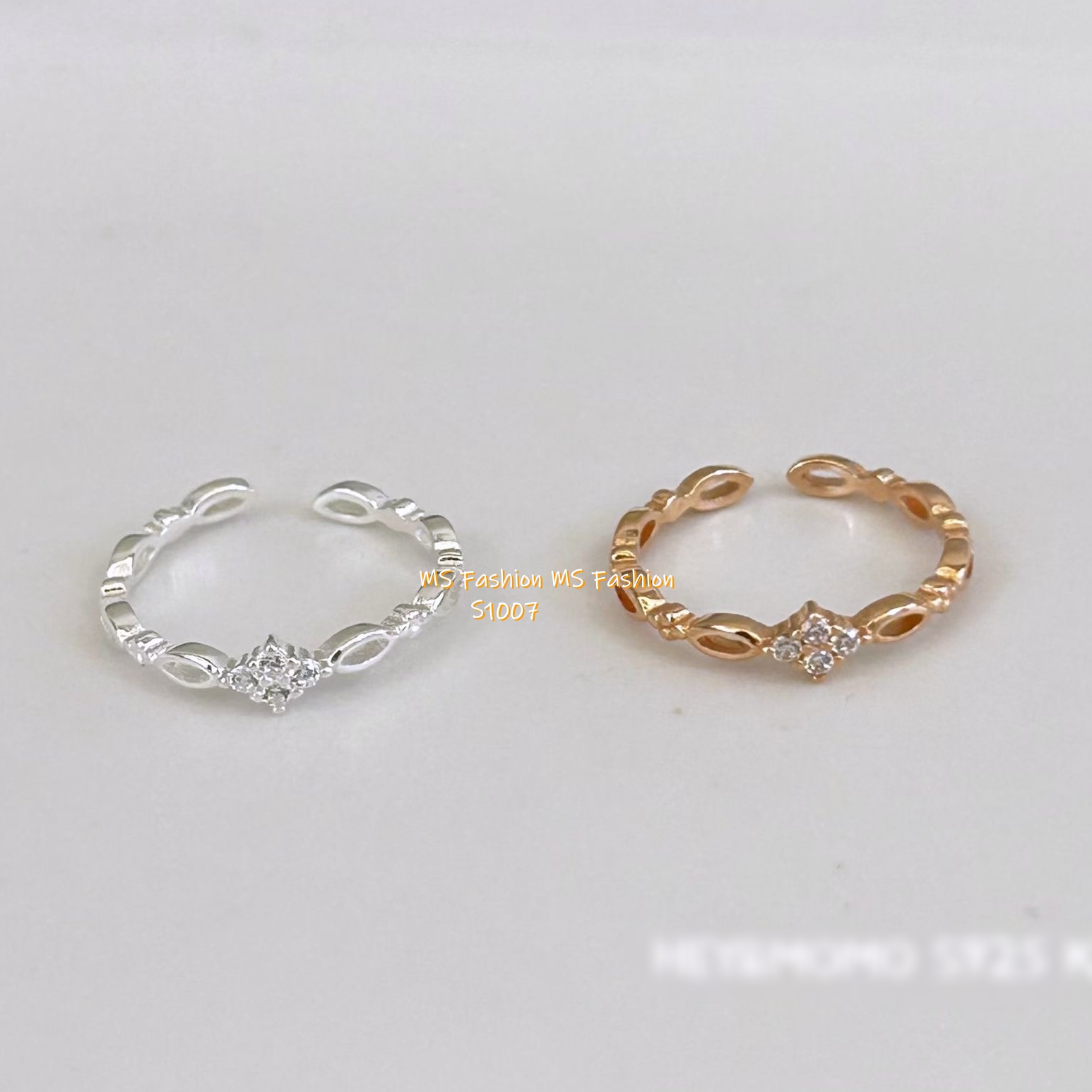 S1007 韓國🇰🇷S925鏤空閃石菱形戒指