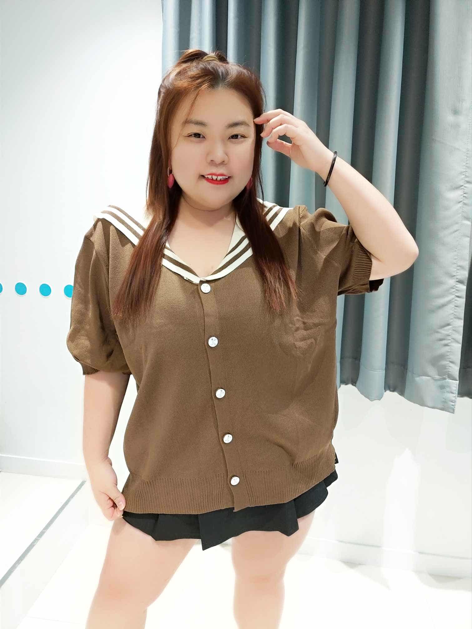 ENC07 DSF02 水手服风格针织上衣