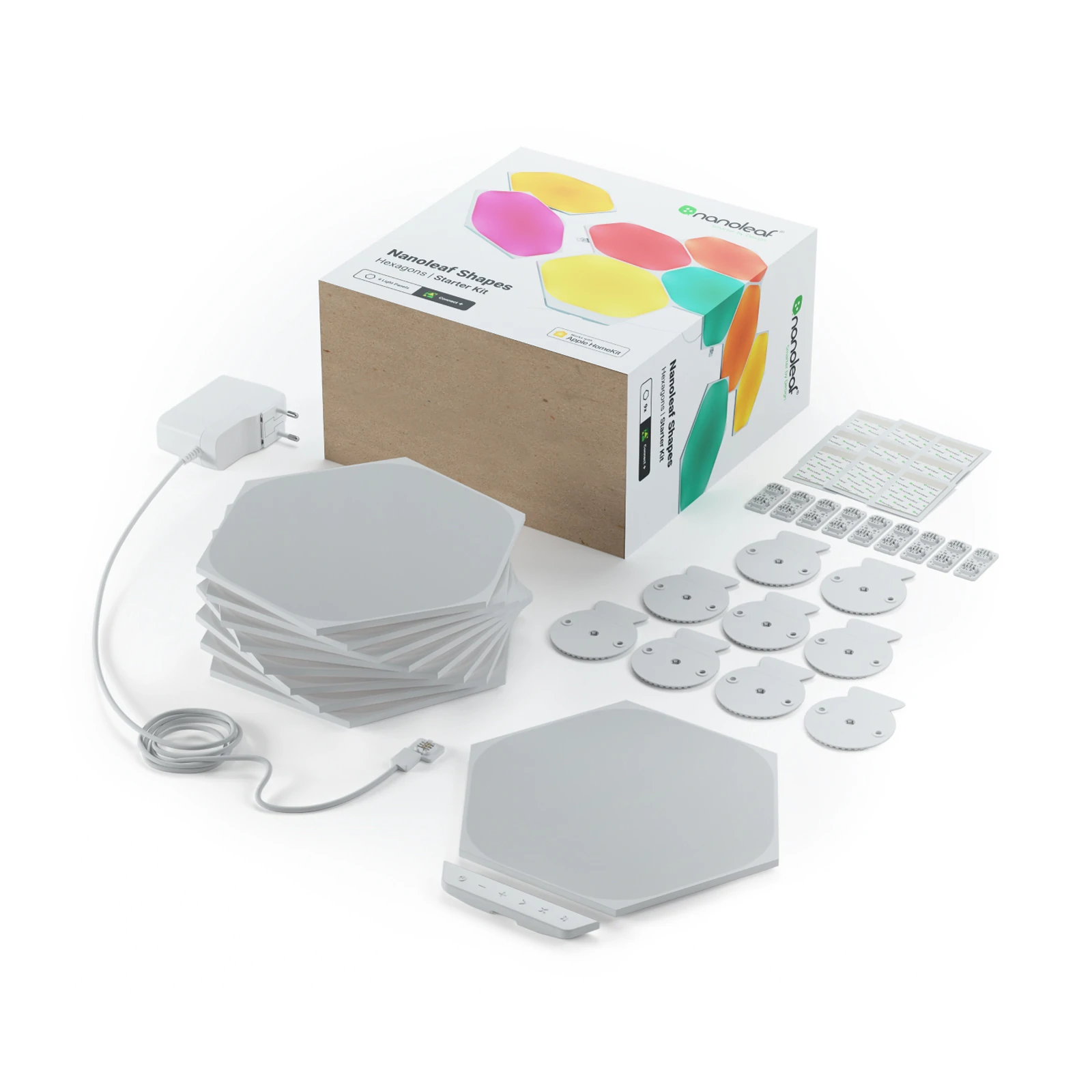 [原裝香港行貨丨2年保養] Nanoleaf Shapes Hexagon Smarter Kit 六角形智能照明燈板 - 9塊裝 | 電競 | 燈光氛圍 | 支援Apple HomeKit Nanoleaf Shapes Hexagon Starter Kit - 9-pack | Gaming | Ambient Lighting | Apple HomeKit Support