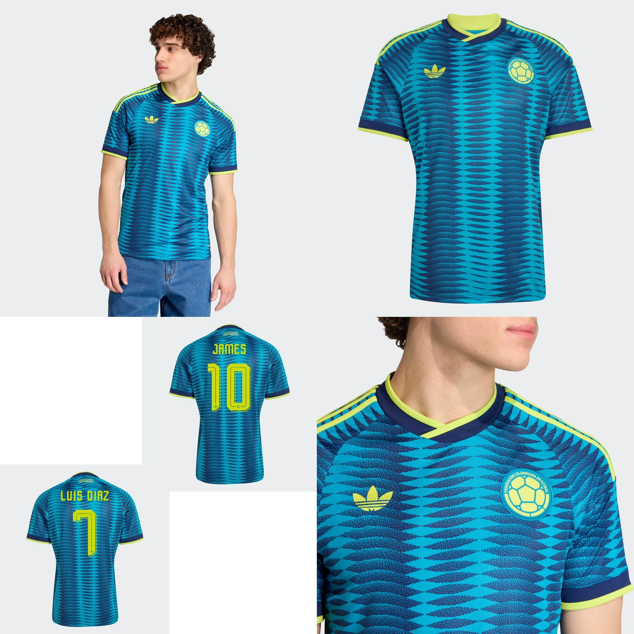 🌊兩大洋色彩交匯 Adidas Colombia 哥倫比亞 2026-27 作客球迷版球衣 (可加印字章) JL6974