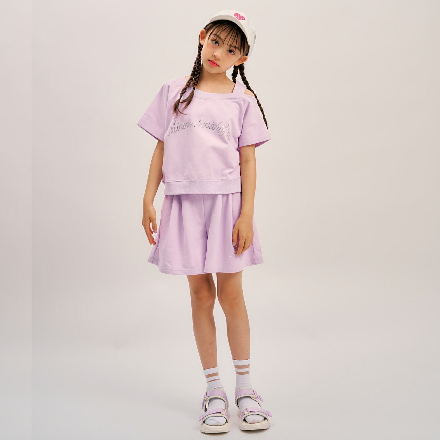 🆕【⭐訂購⭐】🇯🇵日本直送 🌀MINIMAL水鑽Logo單肩Tee+褲 套裝［3款選］🌀[ELFA-0138][260717]