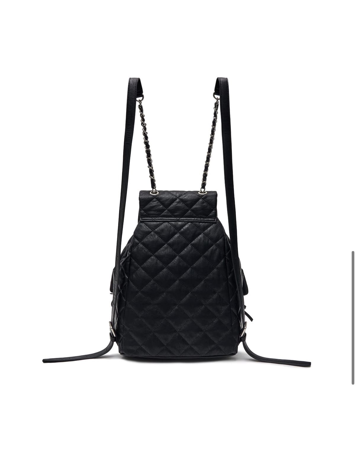 MATIN KIM特價場 DOUBLE POCKET QUILTING BACKPACK IN BLACK