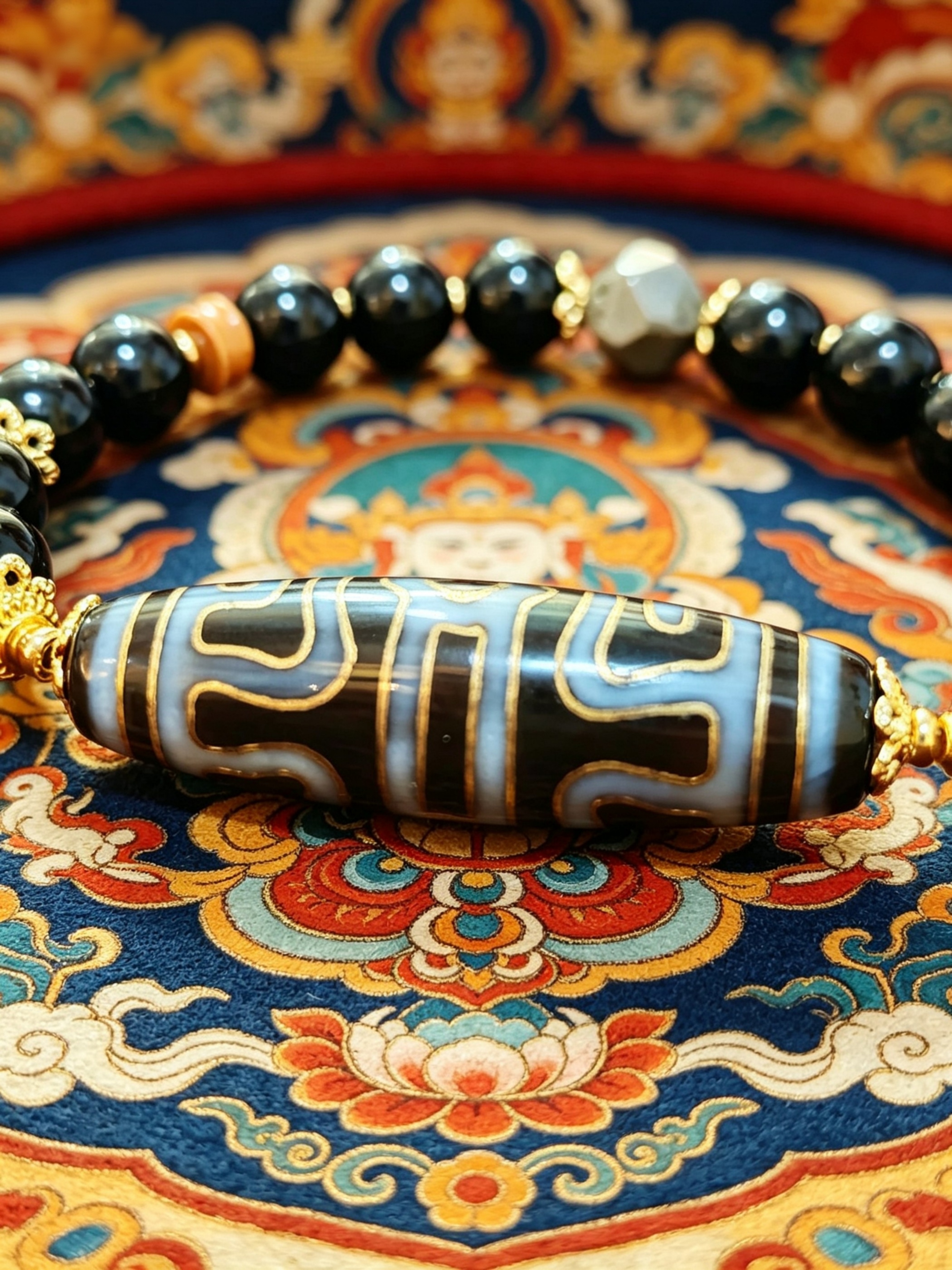 「措金蓮師法帽天珠」26042