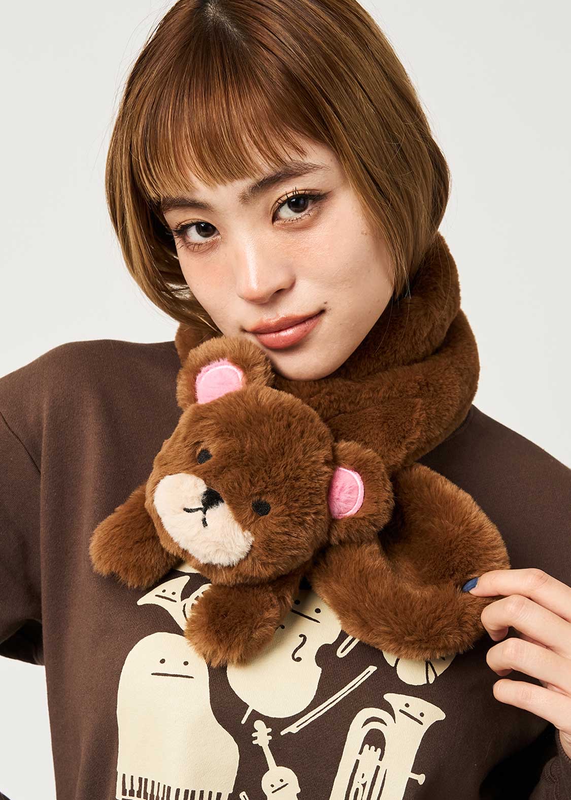 📦訂購 日本限定 graniph Control Bear 毛絨圍巾 頸巾🧣