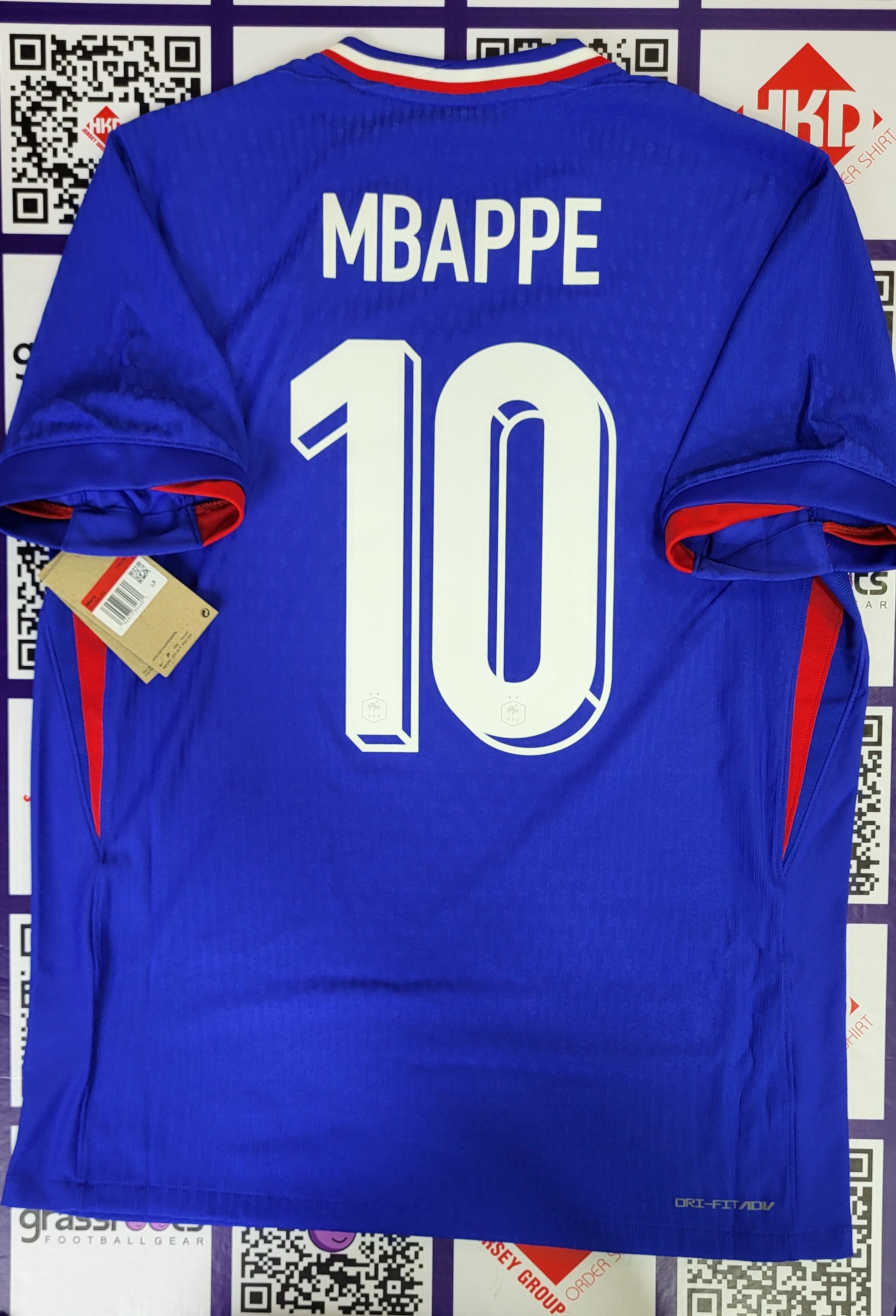 2024 法國 主 球員版 Size L 連原裝MBAPPE印字