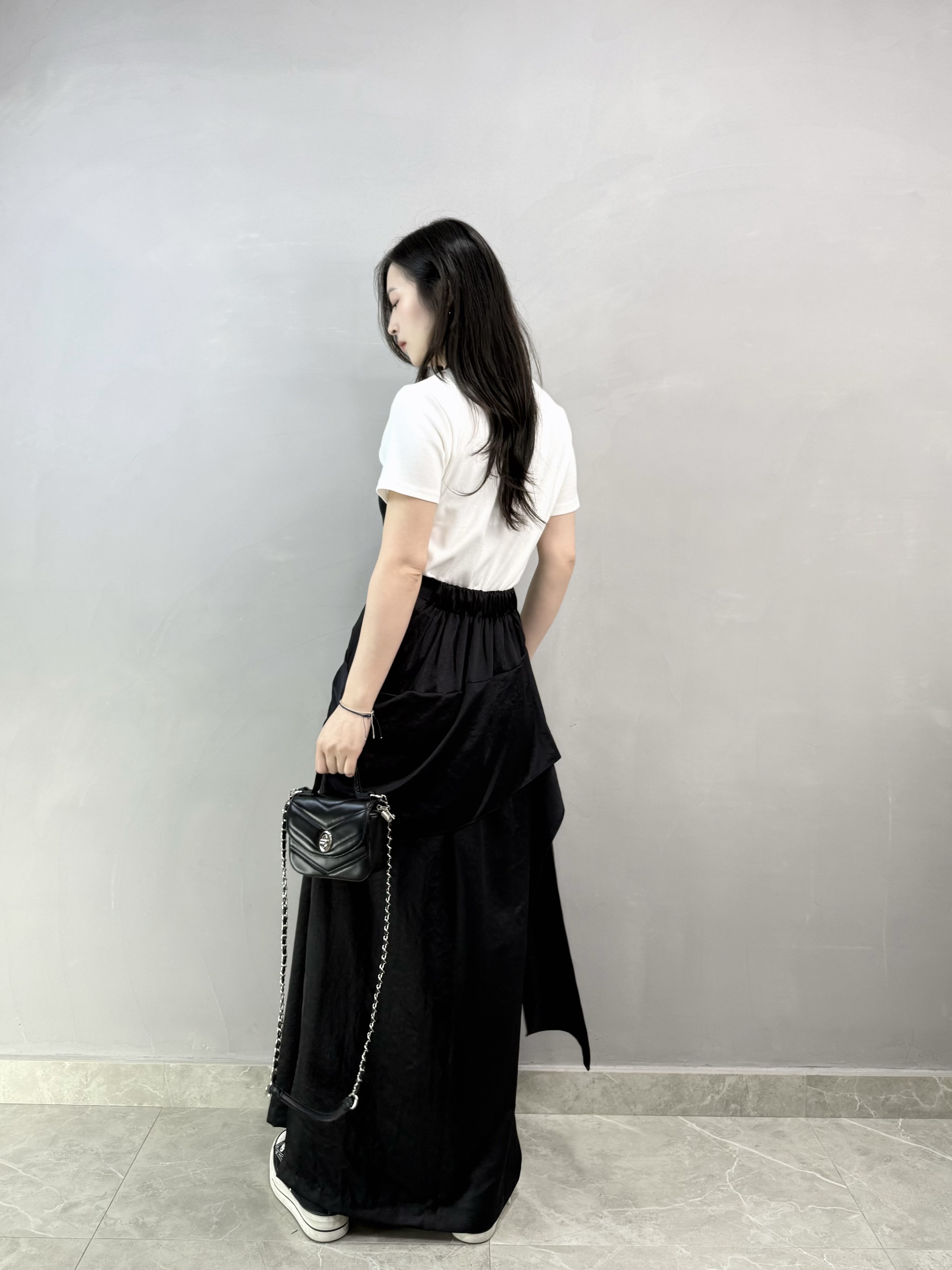 L82 假兩件Lace數字Tee