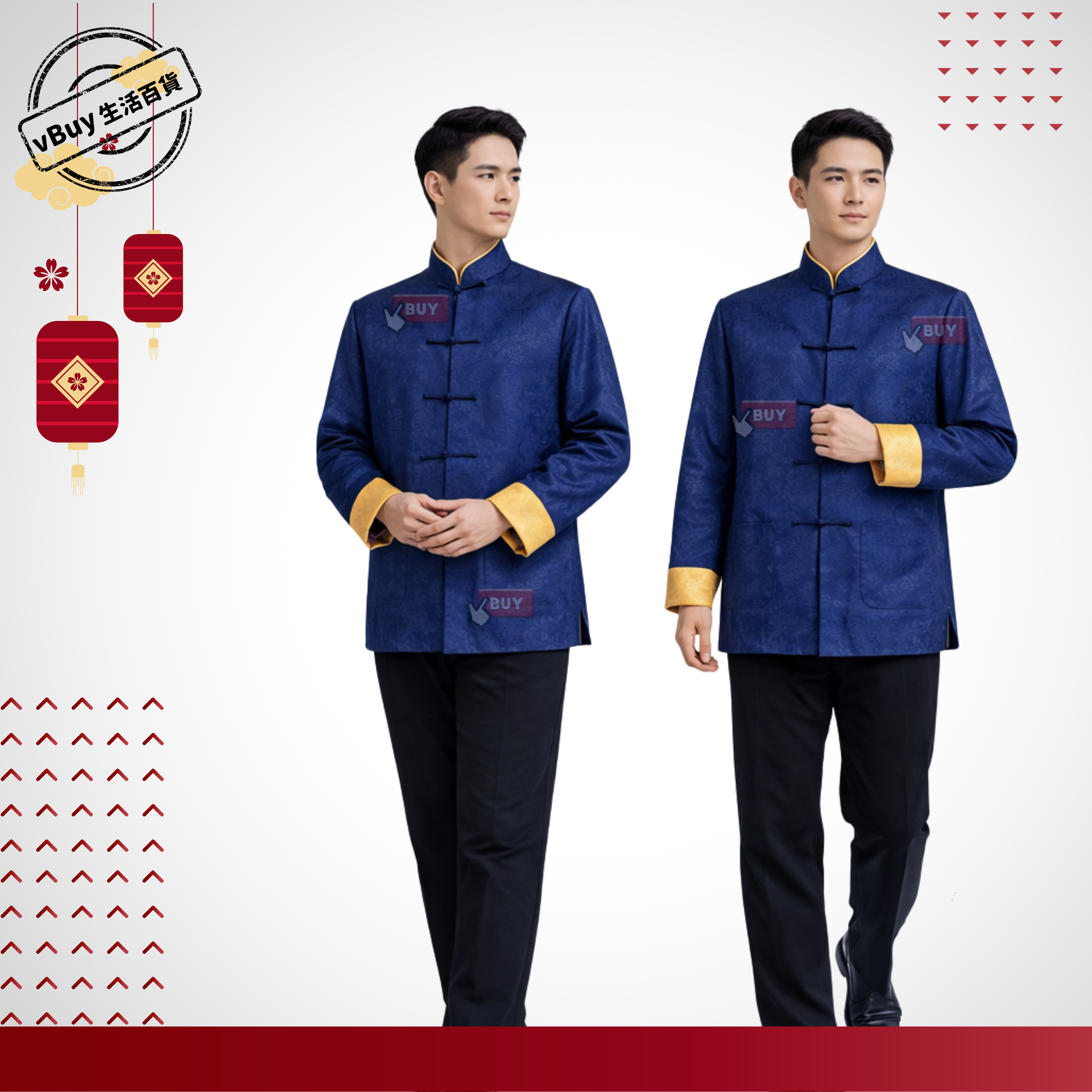 新年唐裝男裝總表｜男裝新年唐裝外套・雙面可穿 一衫兩著｜成人拜年唐裝・華服｜Vbuy