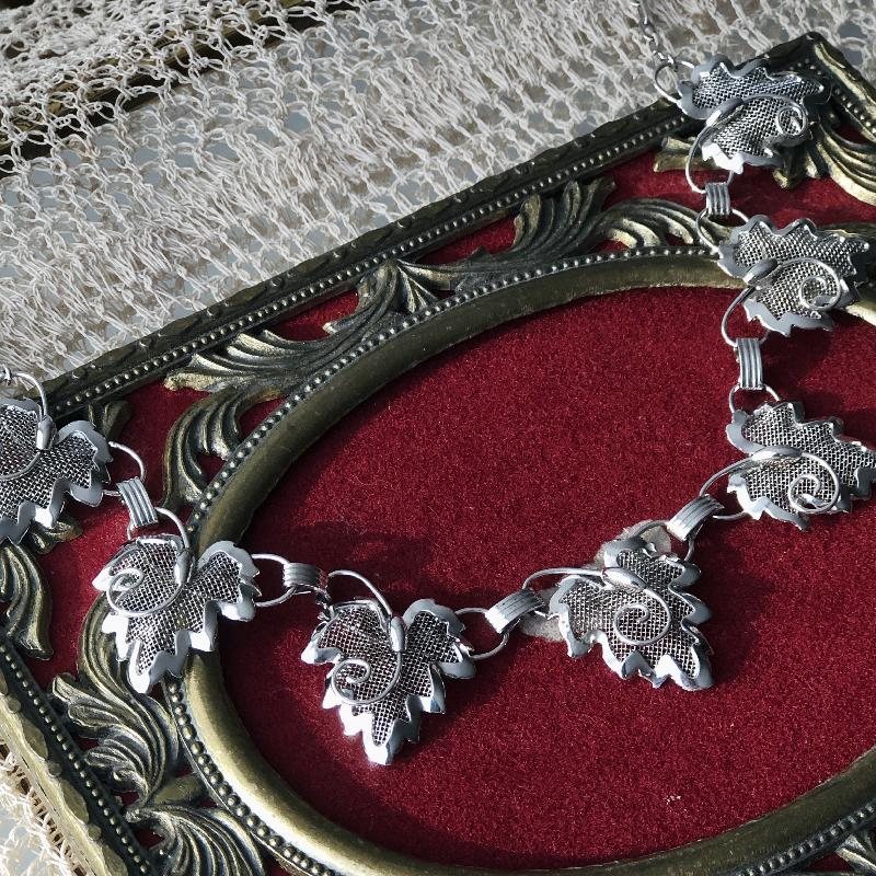 Vintage C.a. 1960s Canadian Bond Boyd Grapevine Sterling Silver Necklace(MT251)