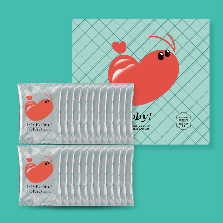 [訂購] [日本製] 🦐 東京限定零食登場！坂角総本舖「LOVE ebby! TOKYO」黑海苔蝦脆片 賞味期限：製造日起120日{TF260854}