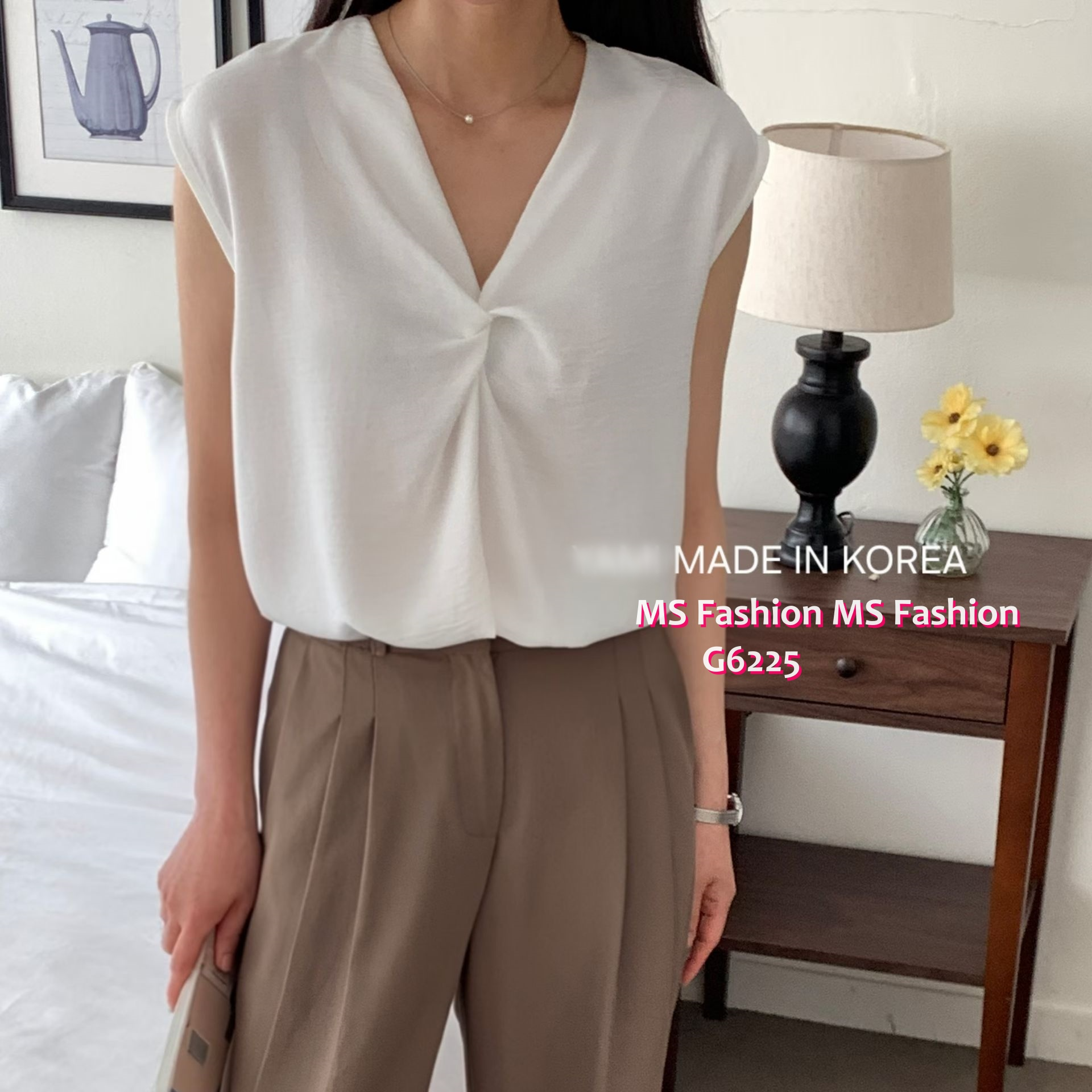 G6225 韓國🇰🇷V領扭結top
