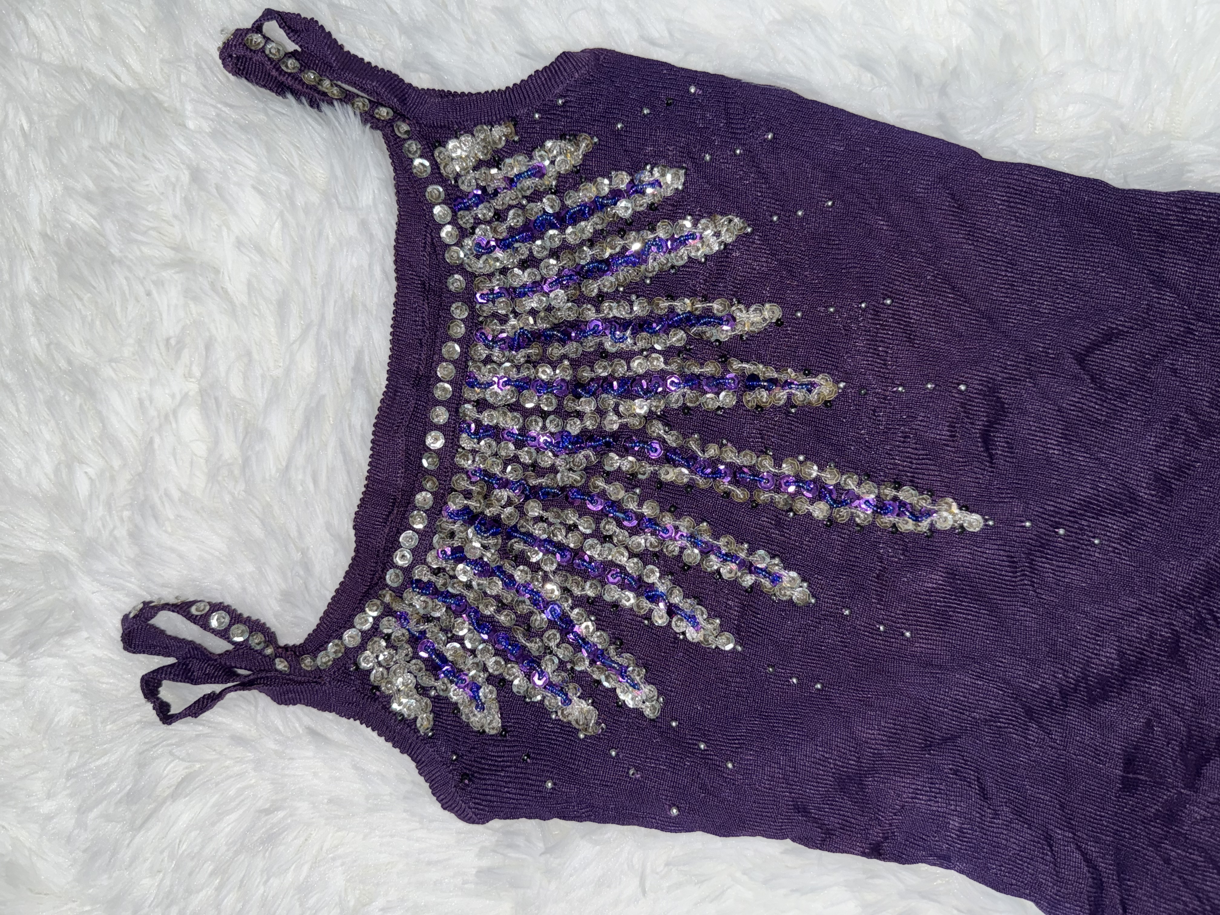 Y2k Subculture Purple Sequins Codrey Cami