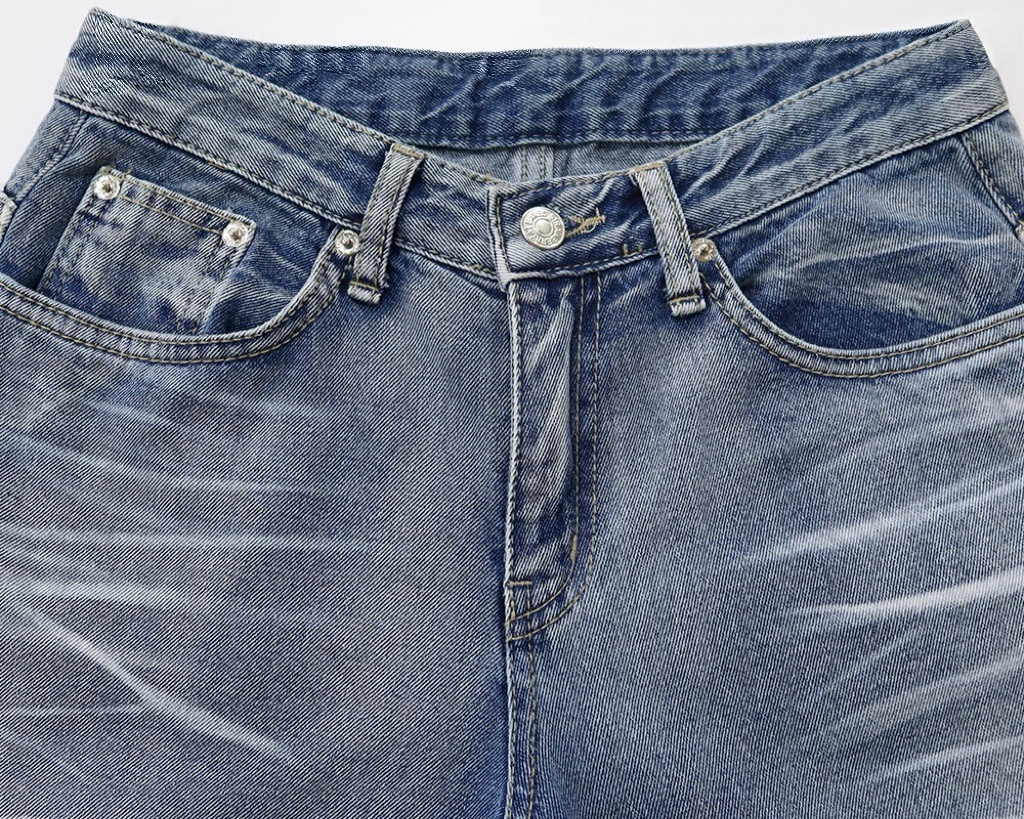 Washed Distressed Flare Jeans