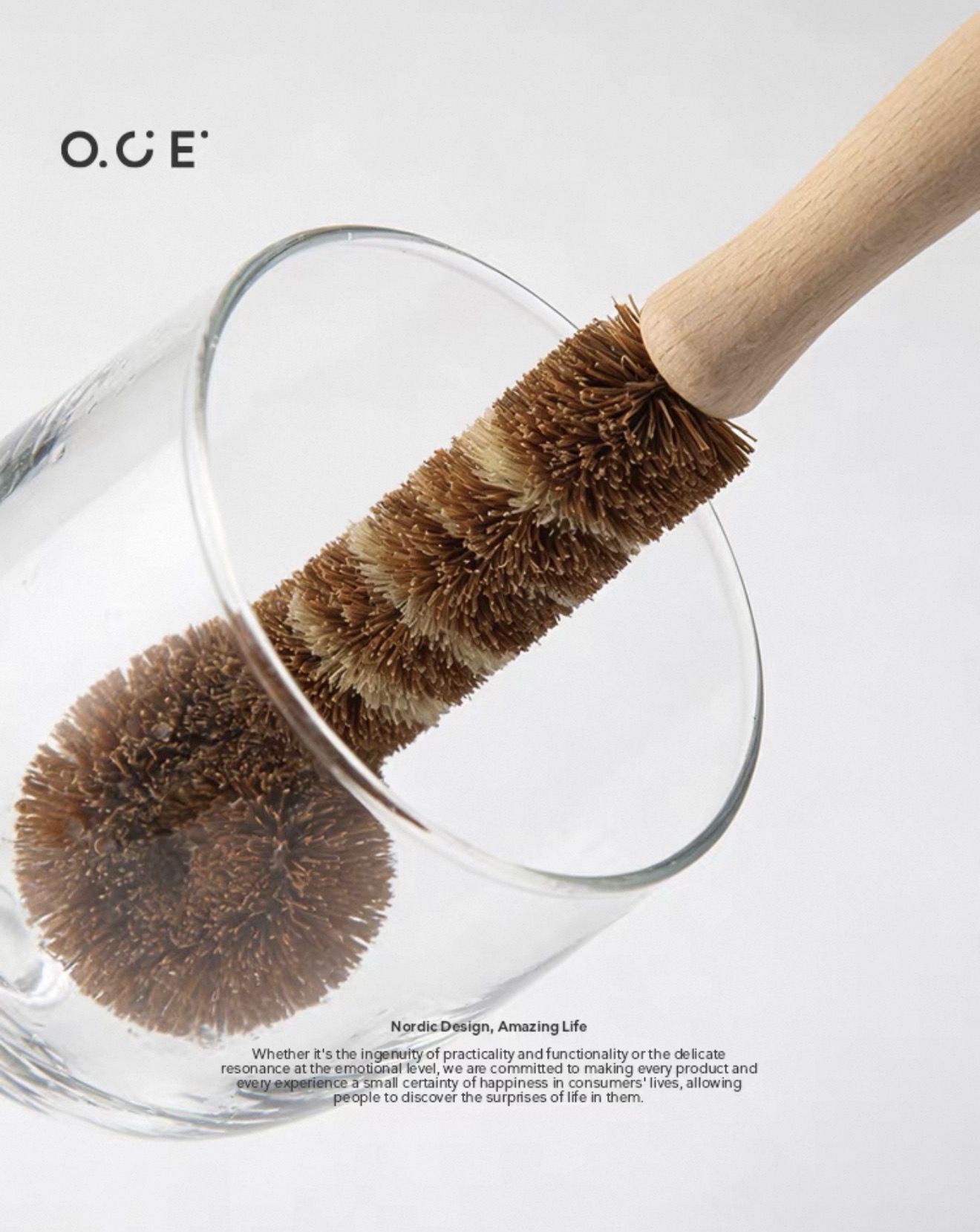 Beech Wood Coconut Fiber Cup Brush
