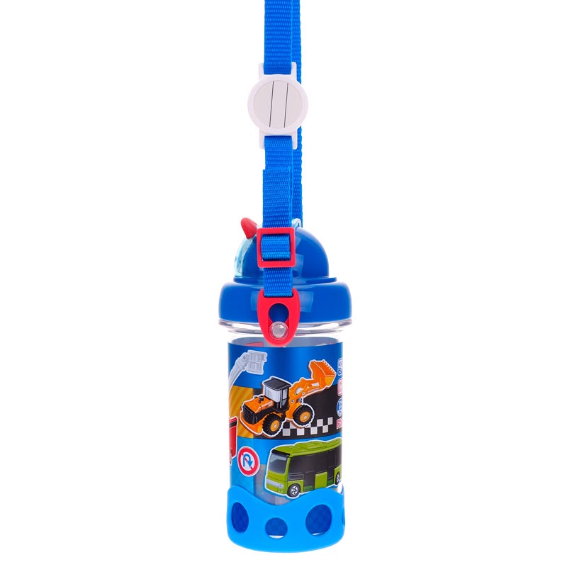 Tomica 450ml BPA & BPS Free Water Bottle w/ Straw & Neck Strap 膠水樽連飲管及頸繩