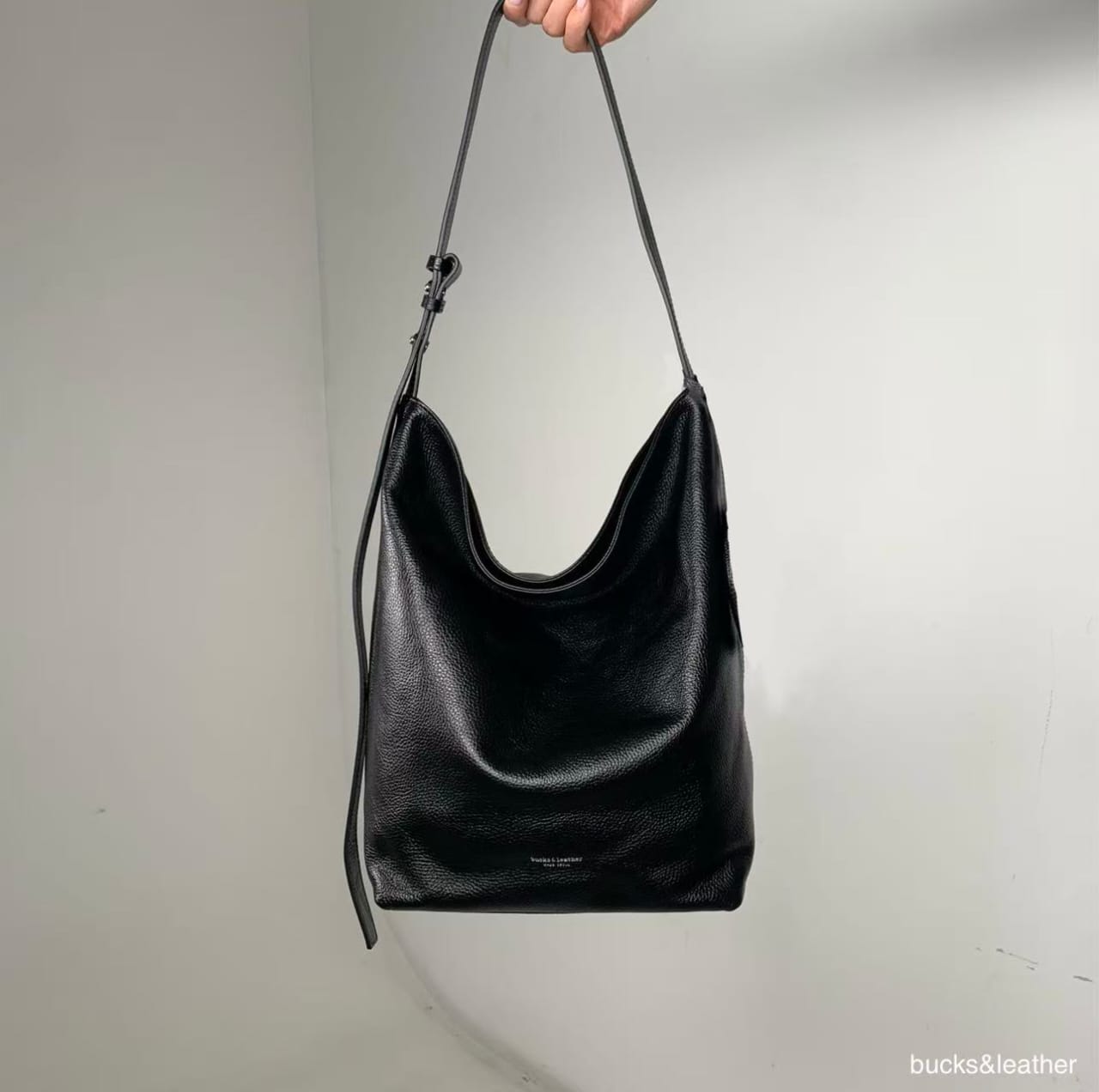 Maison Draped Leather Hobo Tote