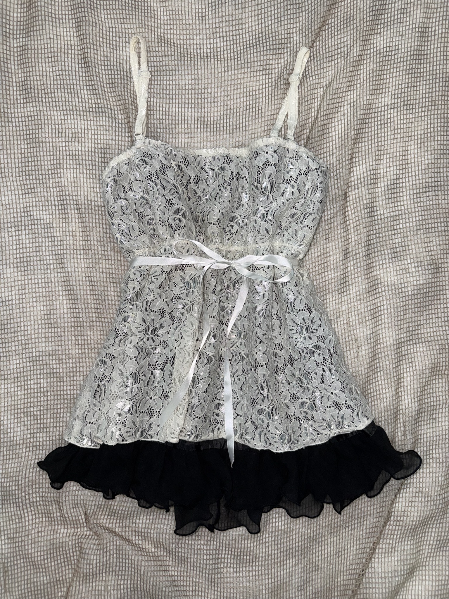 Coquette Lace Babydoll Camisole with Ribbon