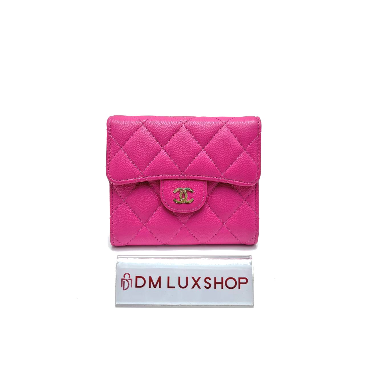 Chanel Pink Caviar Small Flap Wallet GHW 