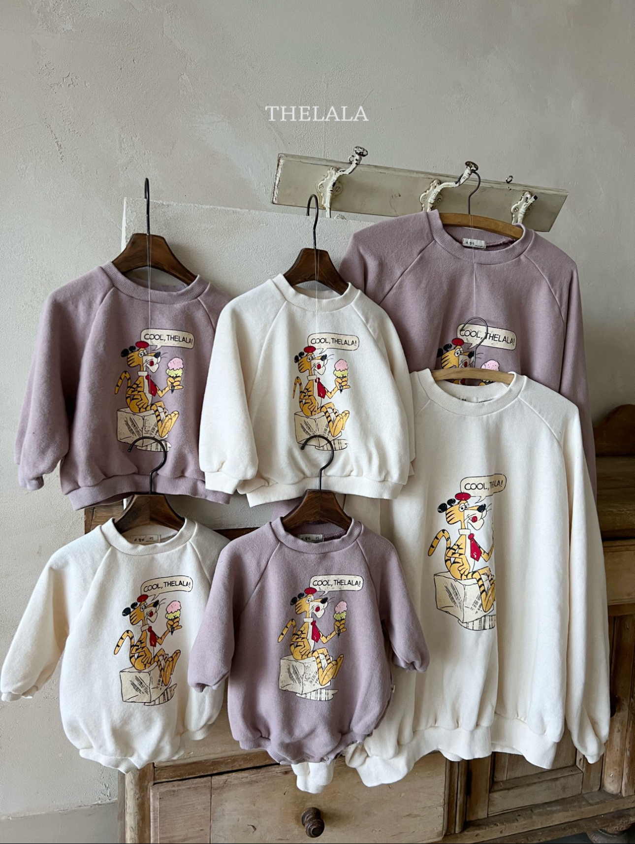 🌸預訂 韓國直送🌸🇰🇷THELALA兩色親子款老虎印花衛衣