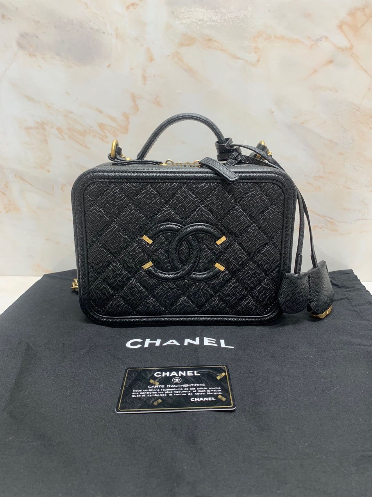 Pre-owned Chanel Vanity Case Bag Black