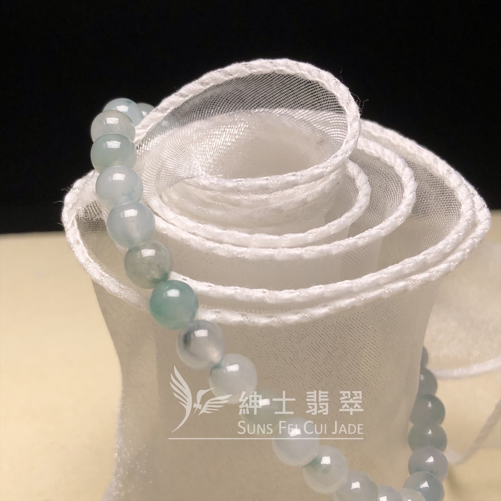 冰飄藍花手串  MS00179