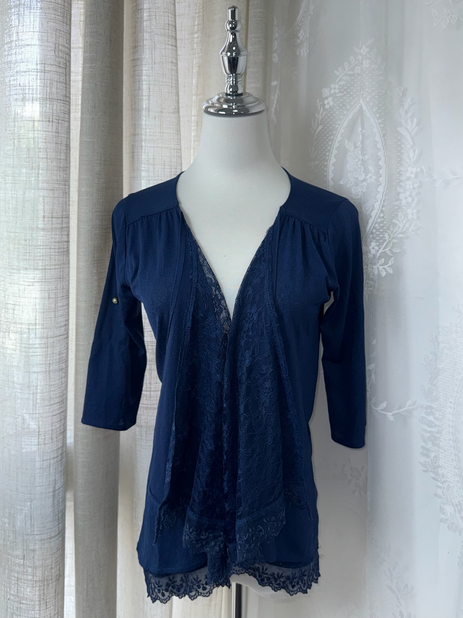 Axes Femme French Chic Embroidered Striped Cardigan