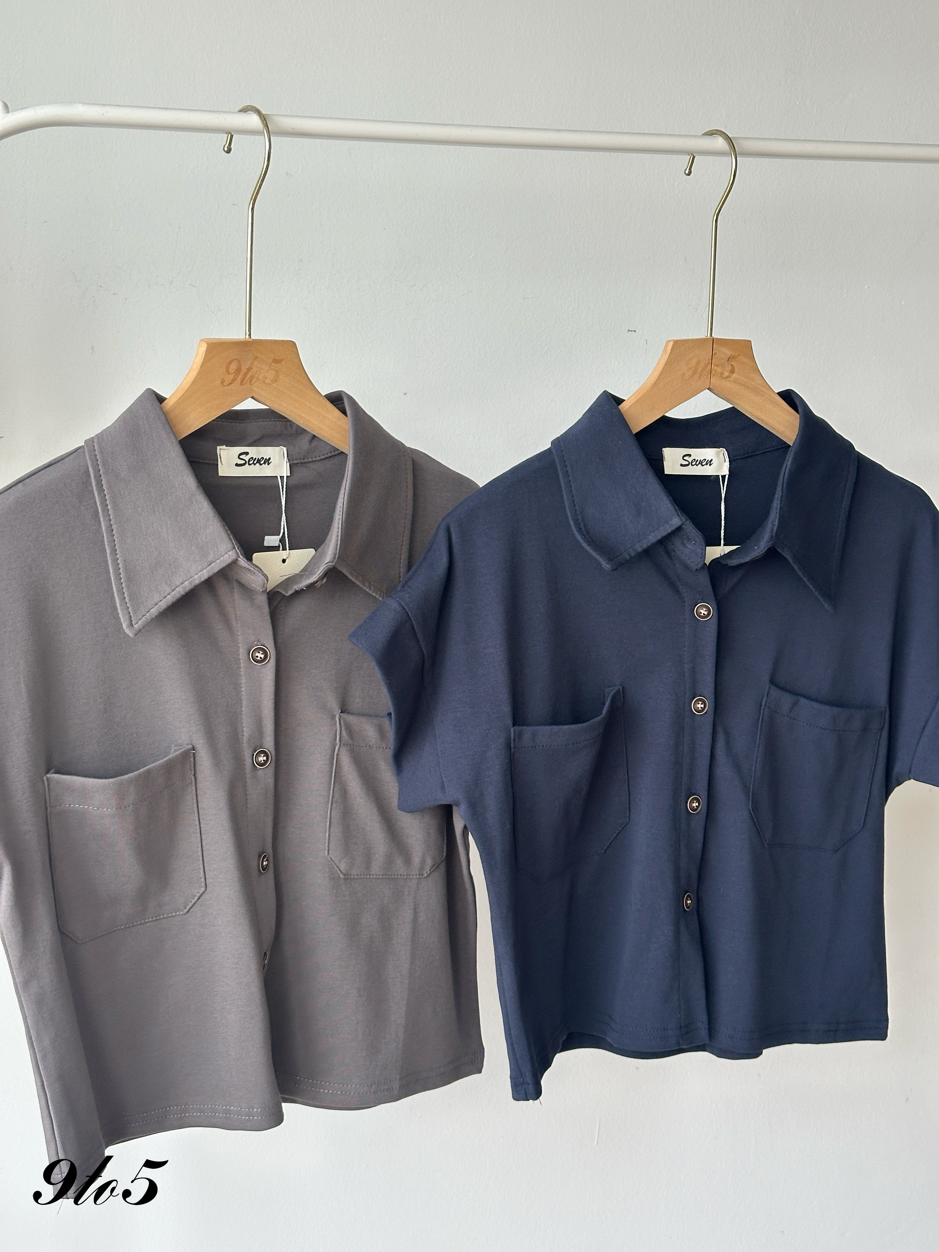 T4277 Short Sleeve Crop Shirt - 4 Colors 