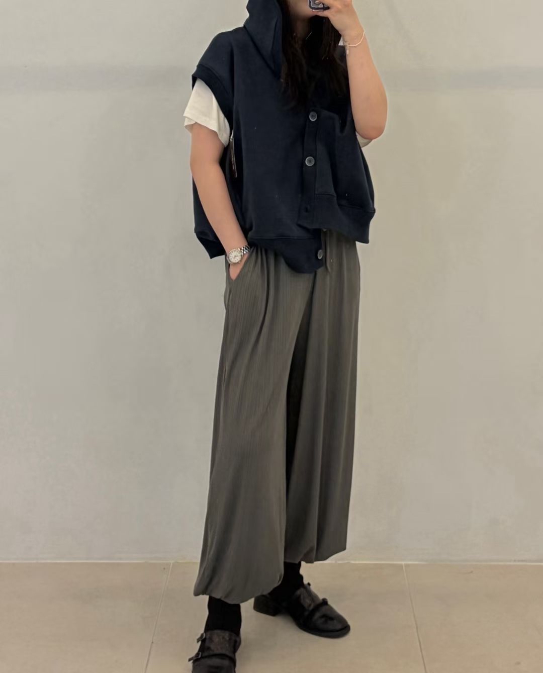 FP14_04 坑條彈性休閒褲 (3色)