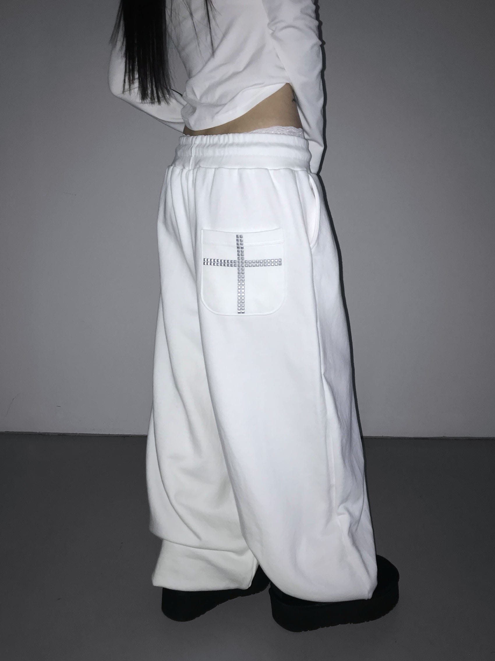 Cross Studded Cuffed Sweatpants