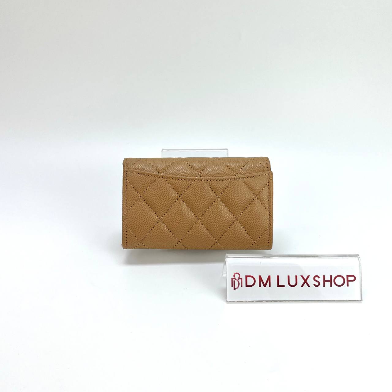 Chanel Classic Flap Card Holder Caramel Caviar GHW (Microchip)