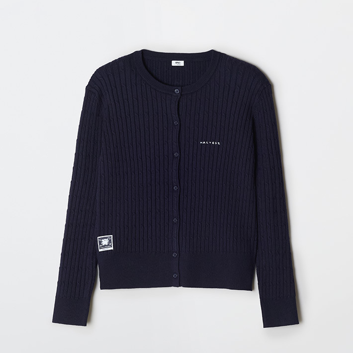 [Maltese & Retriever x SPAO] Cable Round Neck Cardigan (2款)