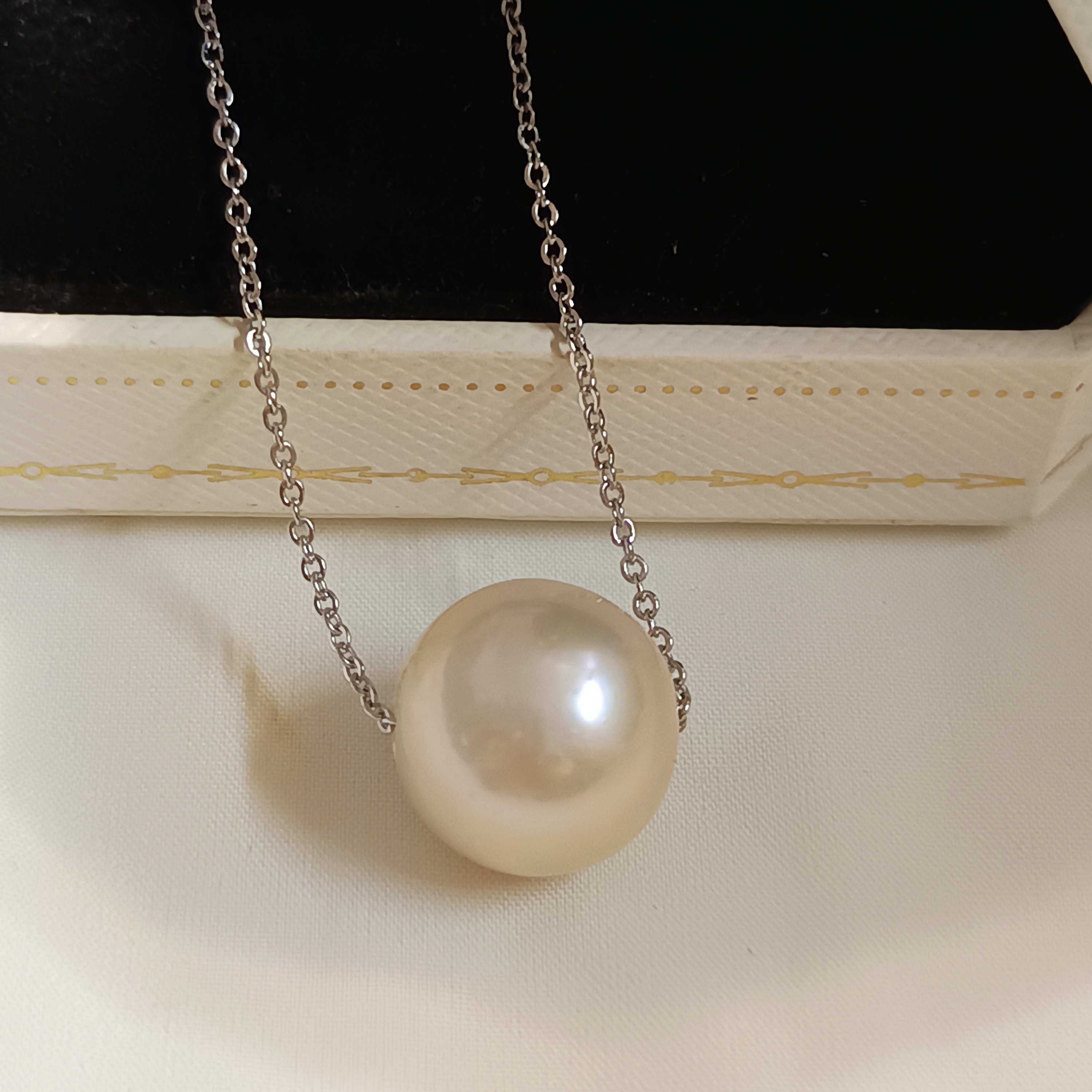 🎉特惠孤品‼️正圓強光淡水愛迪生淺香檳色珍珠路路通含鍊