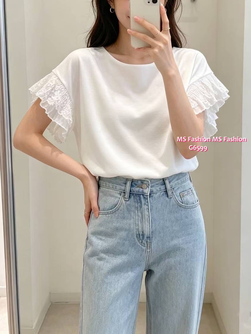 G6599 靚料lace袖top