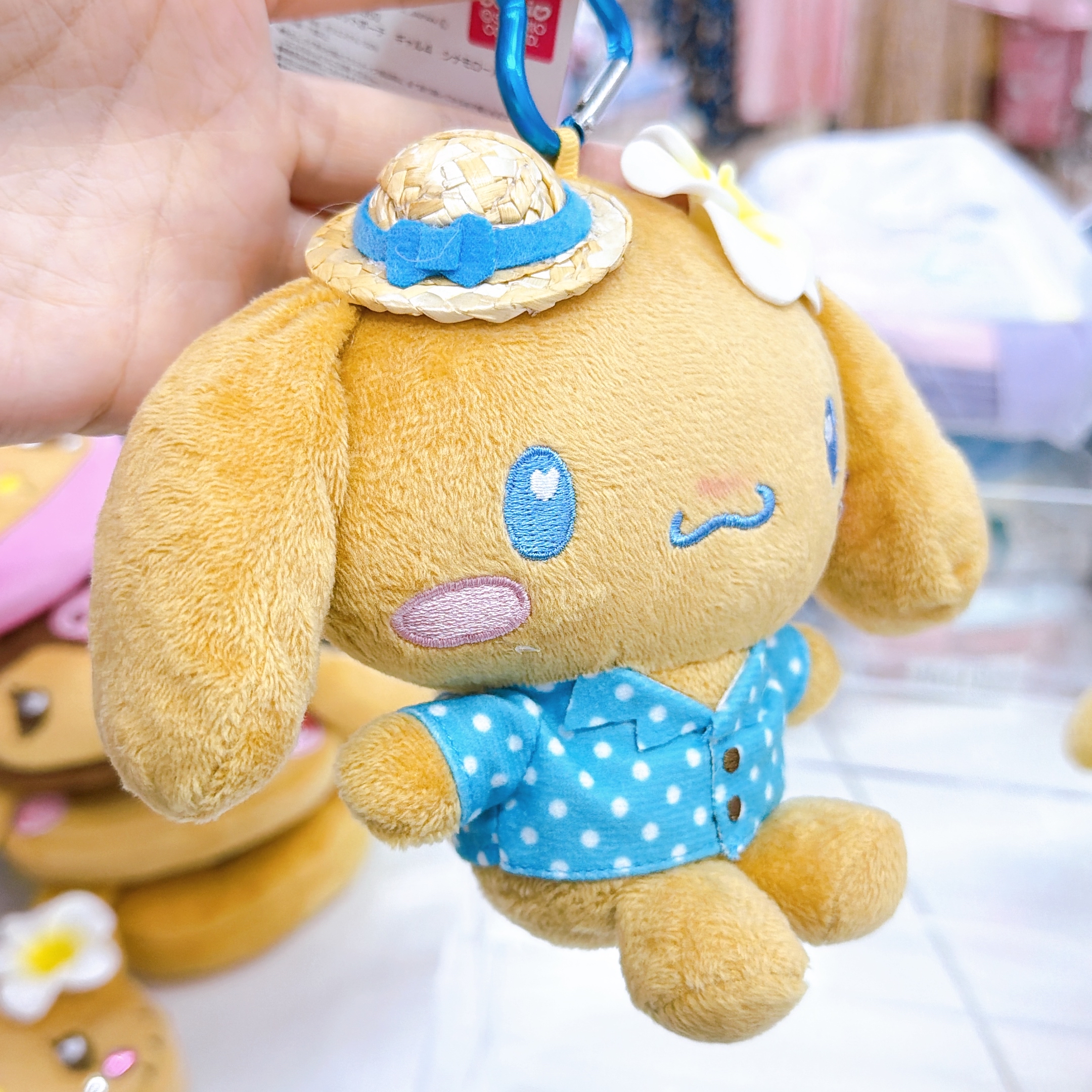 日本直送Sanrio 夏天黑皮泳裝系列 布甸狗肉桂狗15 cm公仔掛飾