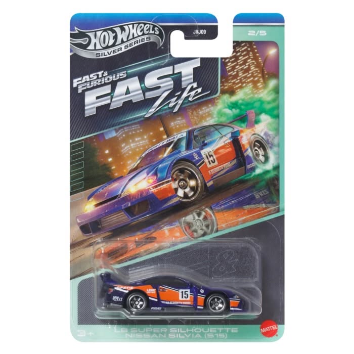 【預訂 Pre-Order】 Hot Wheels 2027 Fast & Furious: Fast Life Silver Series Set of 5: 1984 Audi Sport quattro / LB Super Silhouette Nissan Silvia (S15) / Nissan GT-R NISMO GT3 / Custom 1968 Camaro / 2018 Dodge Challenger SRT Demon