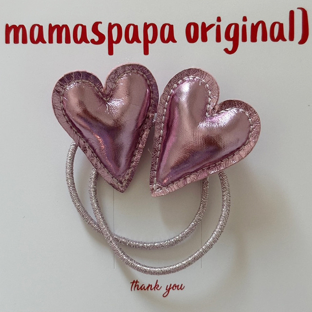 MMSPP | 心心橡筋 1 set 2條(Pink/sliver)