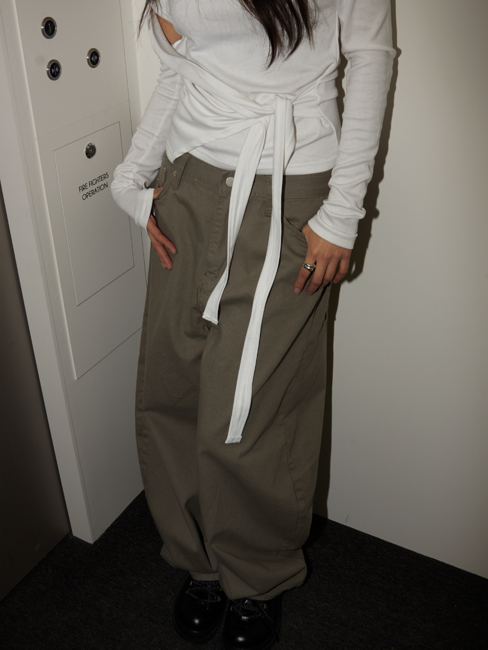 Back Lace-up Balloon Pants