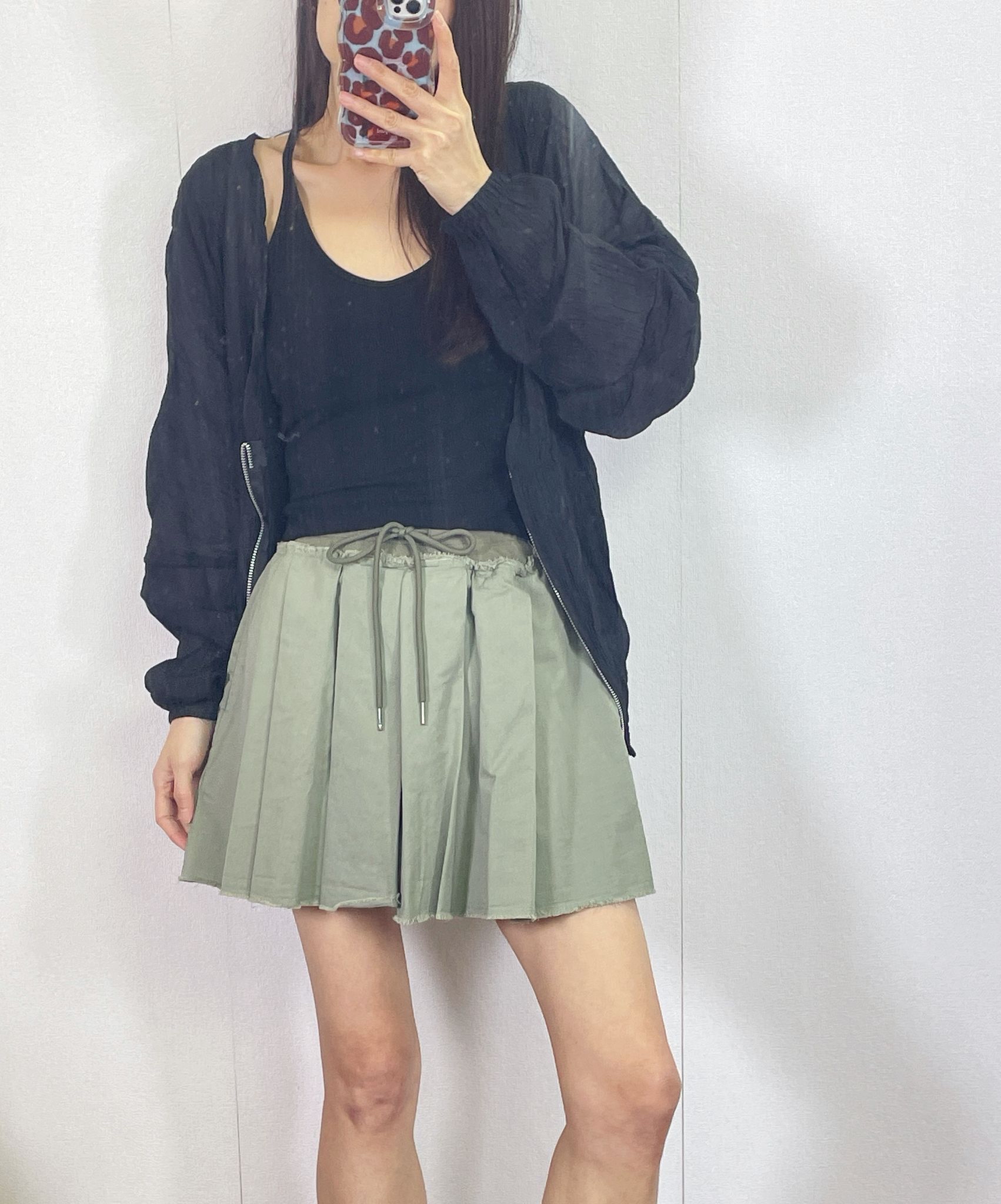 K5550 縐紋雪紡束腳外套