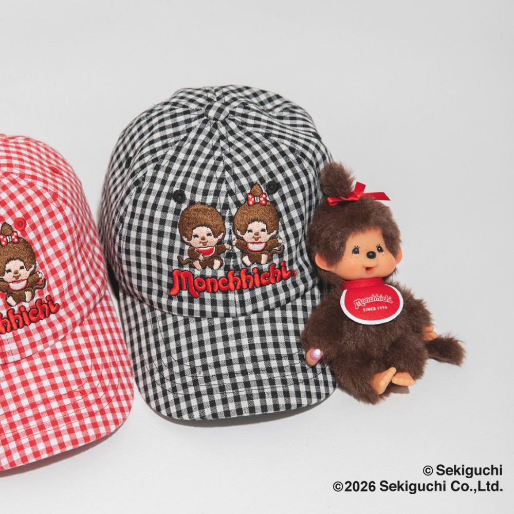 🆕【⭐訂購⭐】🇯🇵日本直送 🌀#Monchhichi 刺繡 格紋 cap帽［2款選］ 🌀[ELED-0122][260613]
