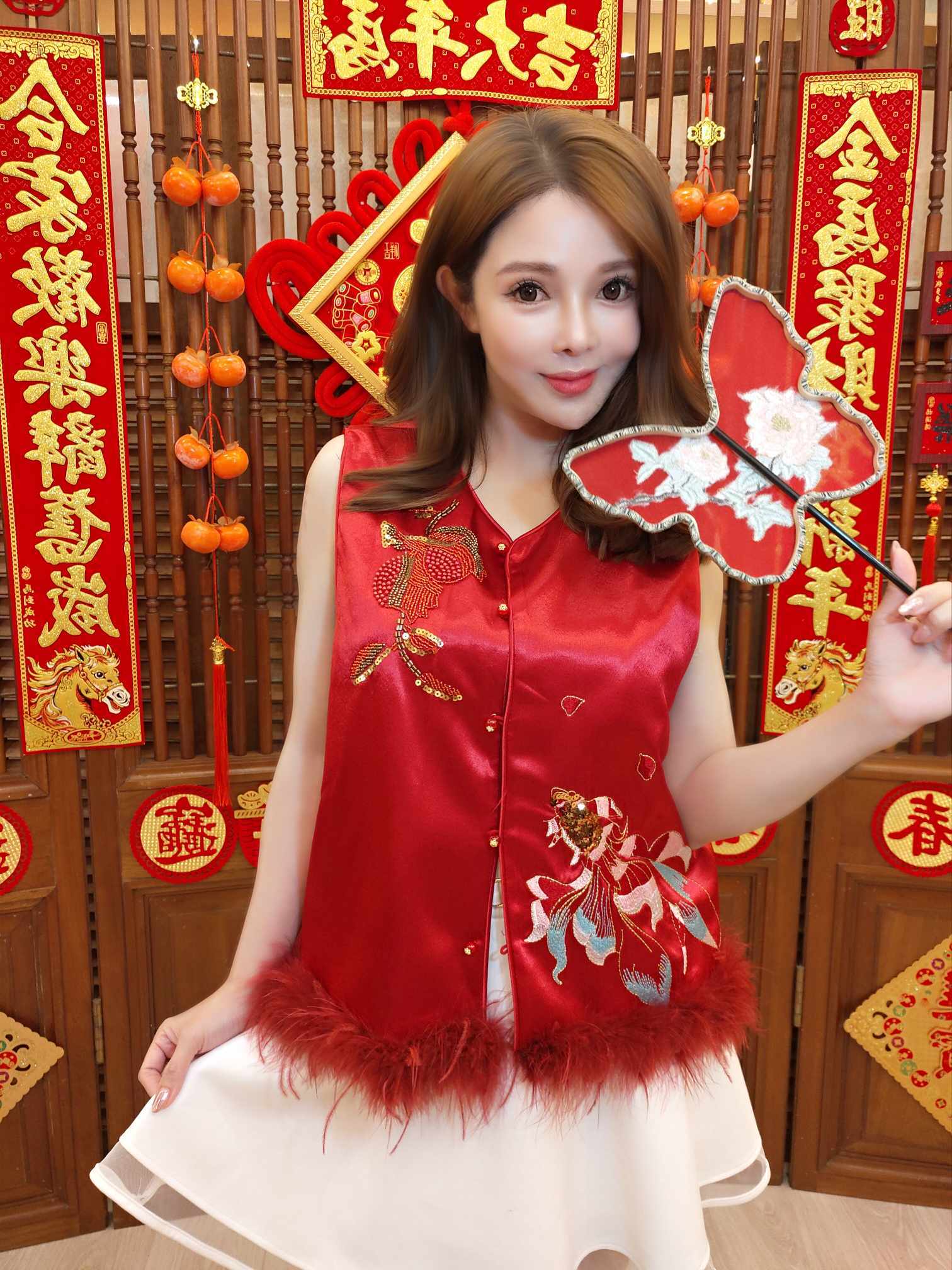 DBC01 刺绣金鲤鱼新中式马甲