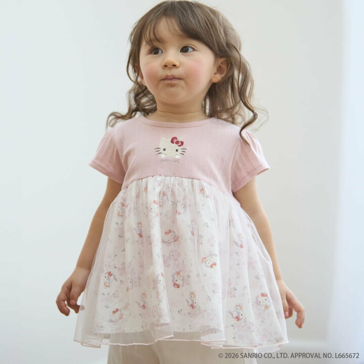 🇯🇵預訂 日本直送🇯🇵 Petit Main x Sanrio系列兩色人物刺繡薄紗印花短袖上衣