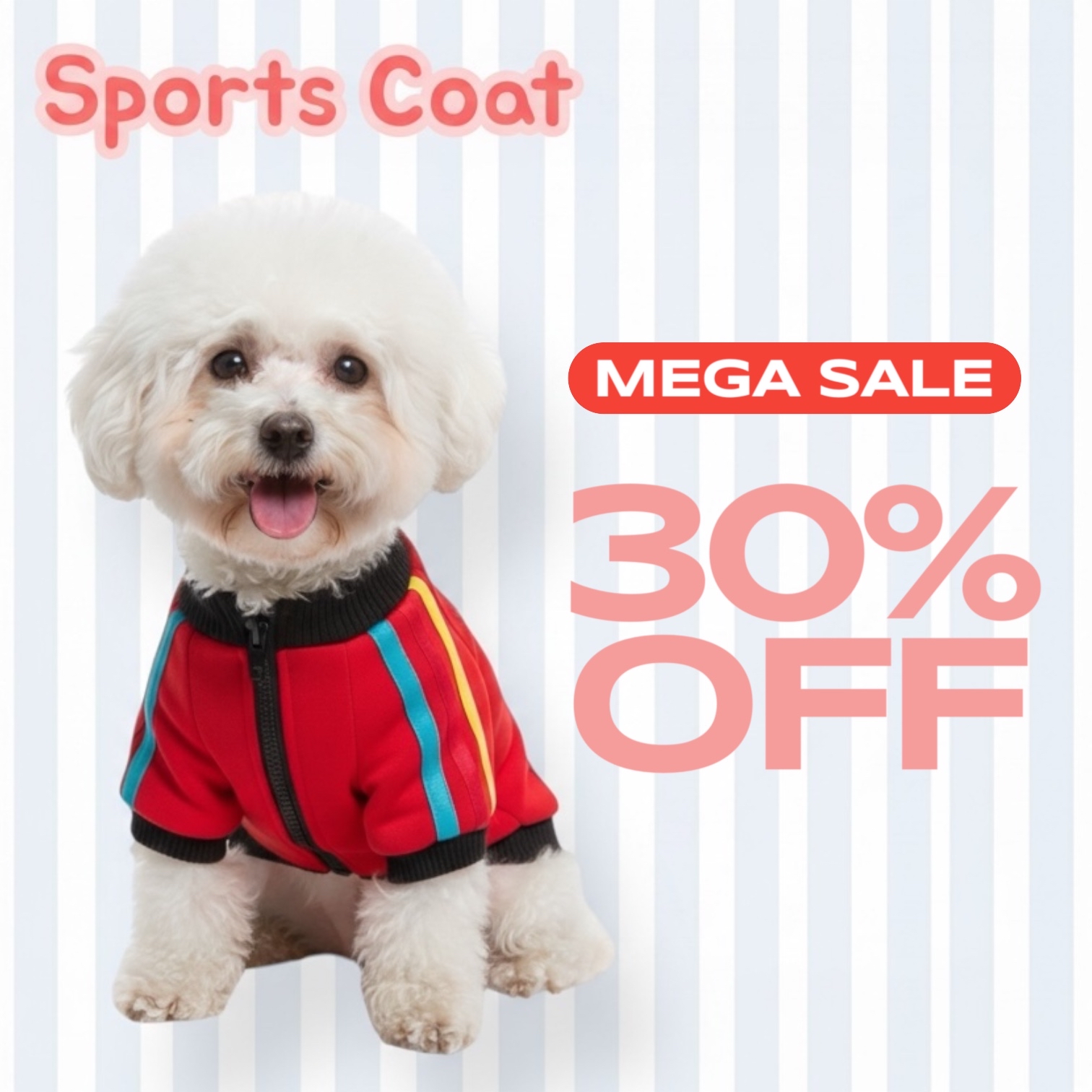 S516R 肩間彩條運動外套紅色 Color striped sports coat between shoulders Red