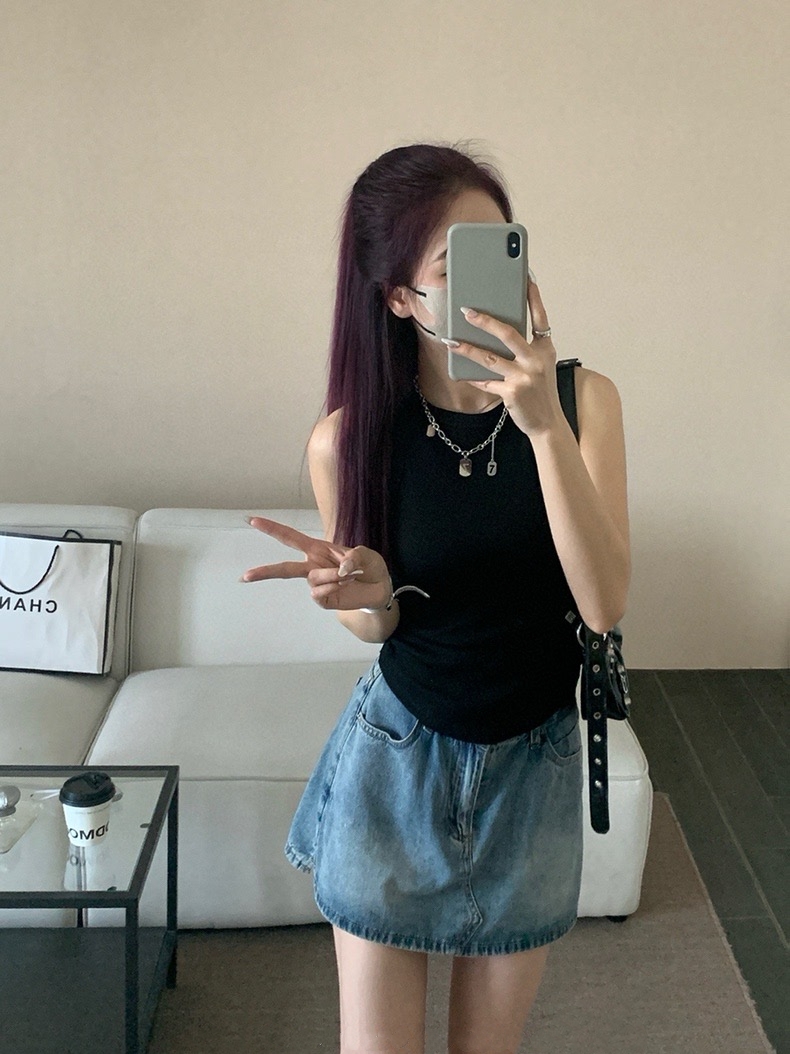 Plain Casual Tank Top 韩版休闲螺纹弹力背心（6 colours)