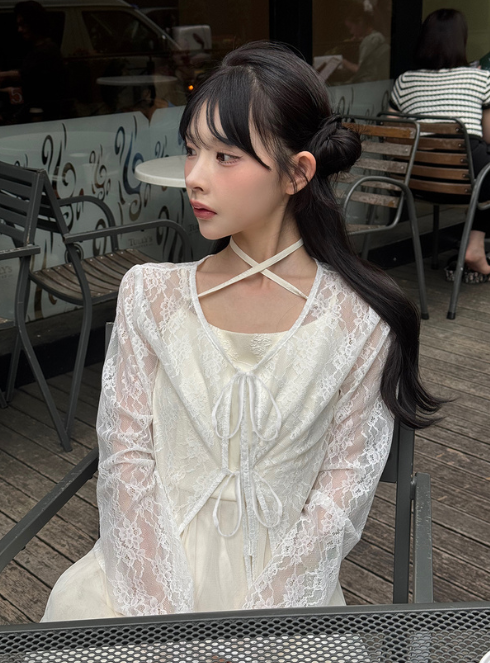 春天必備! 蕾絲綁帶外套 [ru1226]